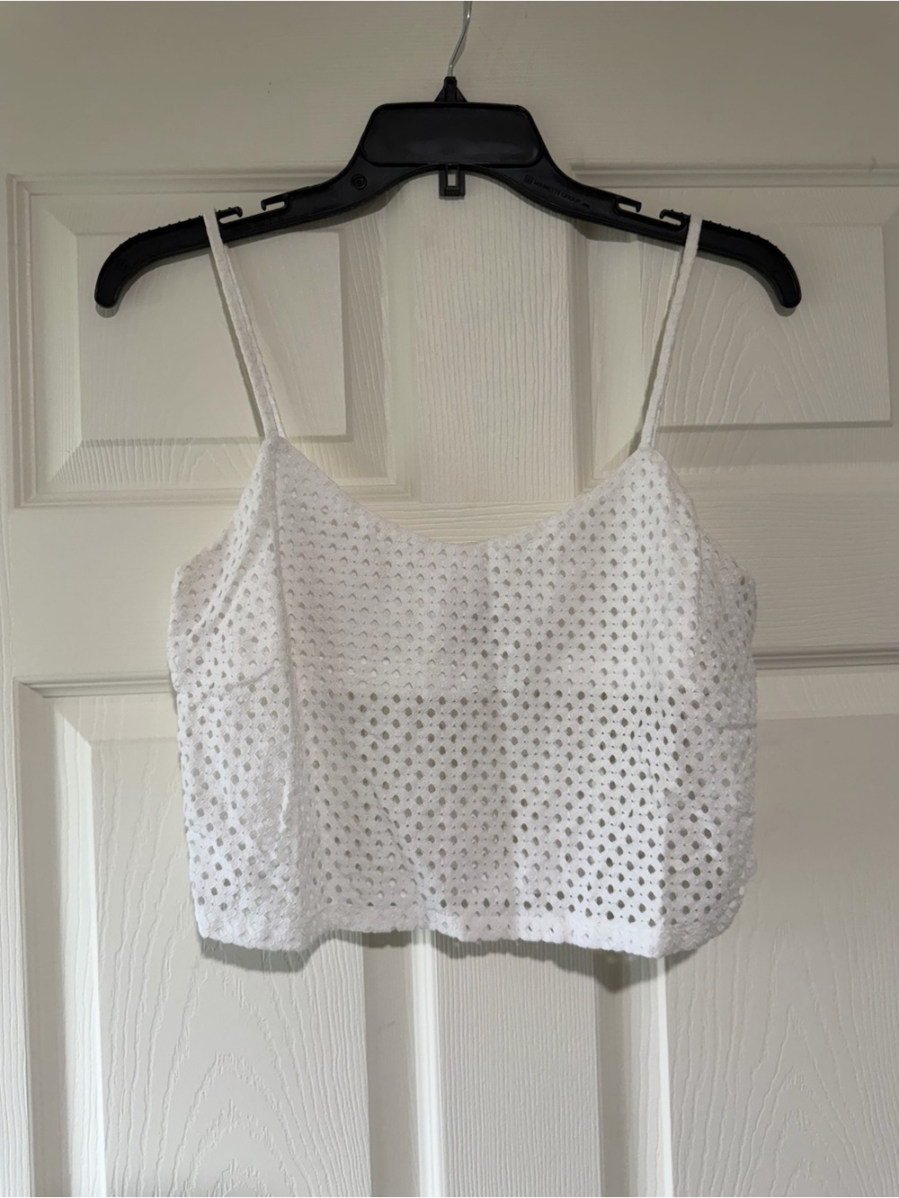 LOFT White Eyelet Cropped Camisole